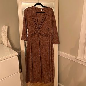 ANNE KLEIN DRESS. new. size large . rose gold shimmer